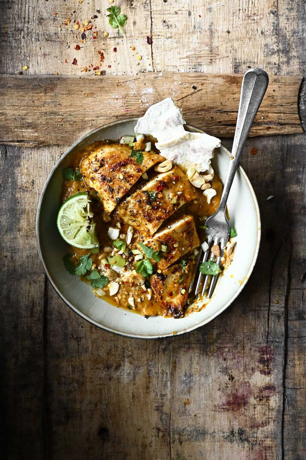 Easy Peanut Butter Chicken Serving Dumplings