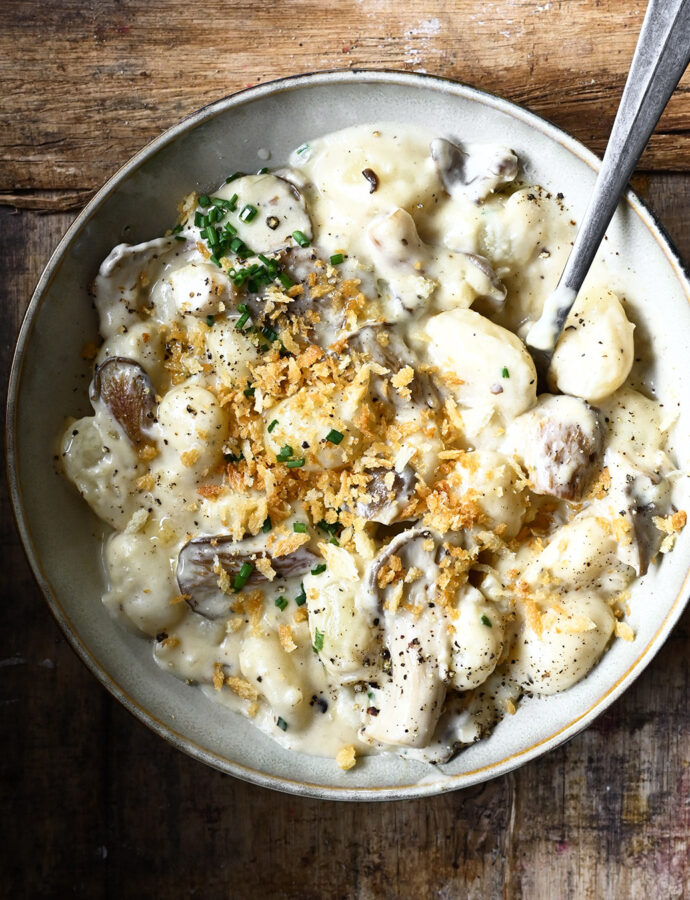 15 minute One-Pot Creamy Mushroom Gnocchi