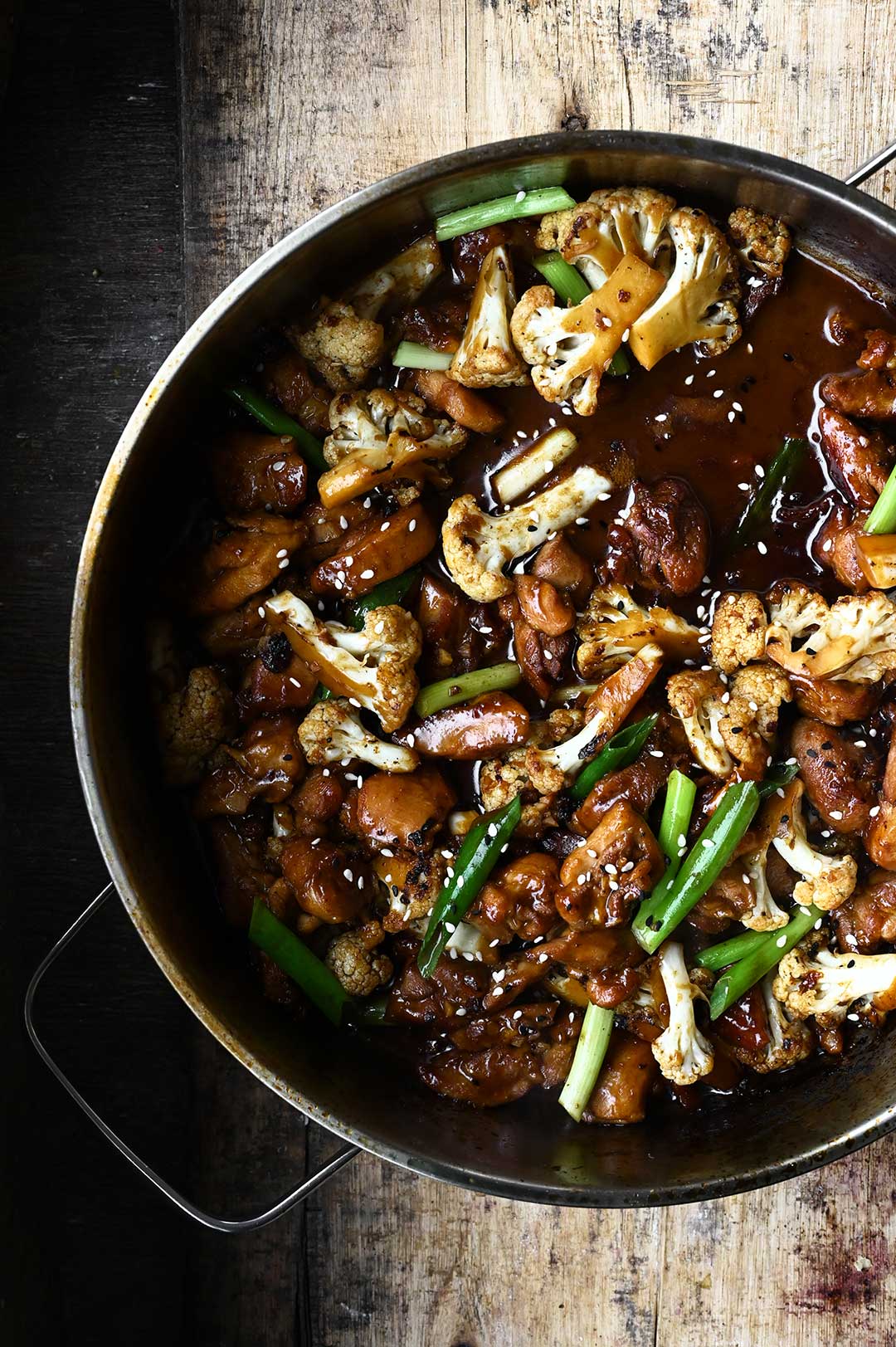Garlic Soy Chicken with Cauliflower sering dumplings | Garlic Soy Chicken with Cauliflower
