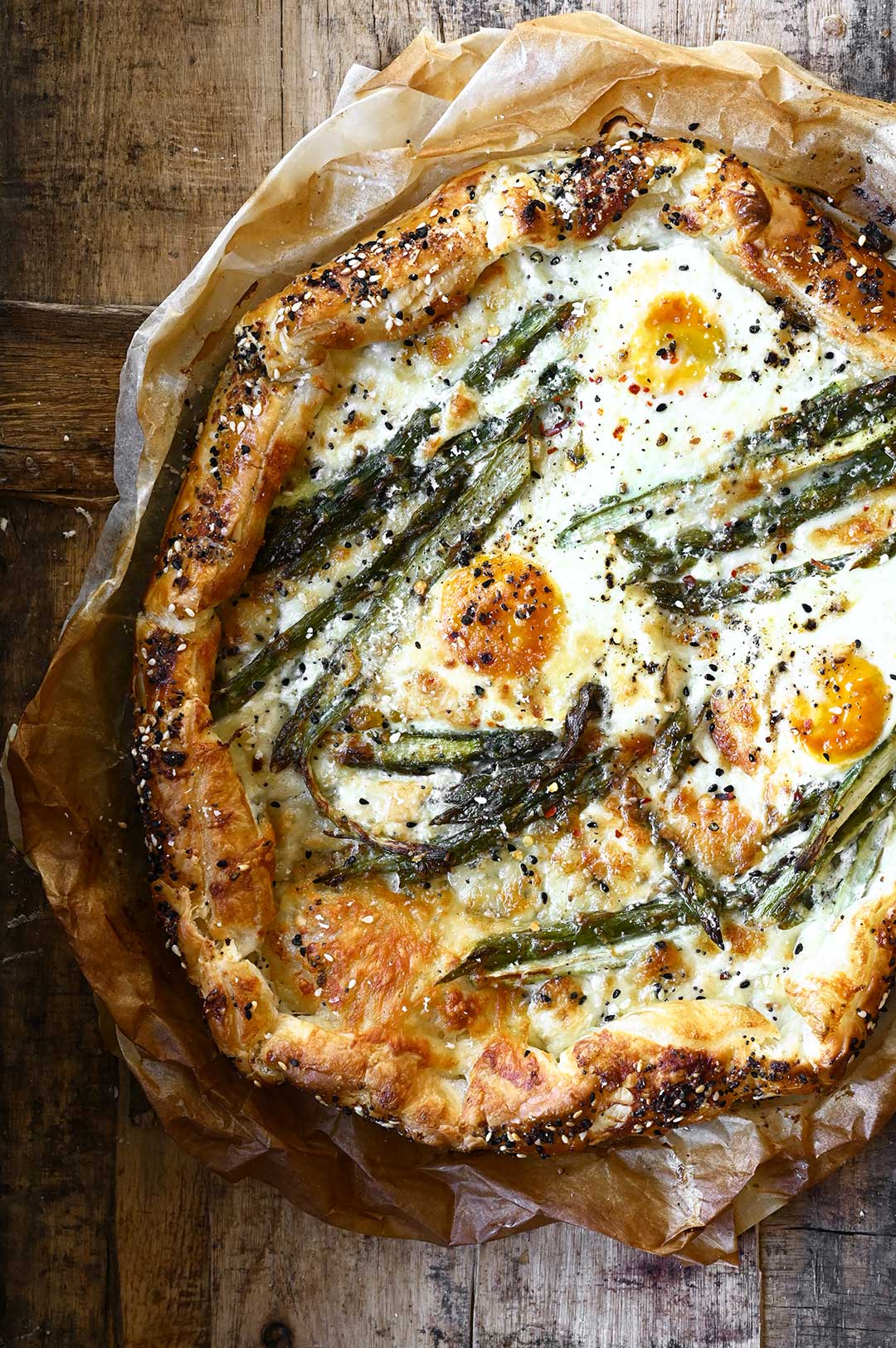 Hartige galette met asperges en mozzarella