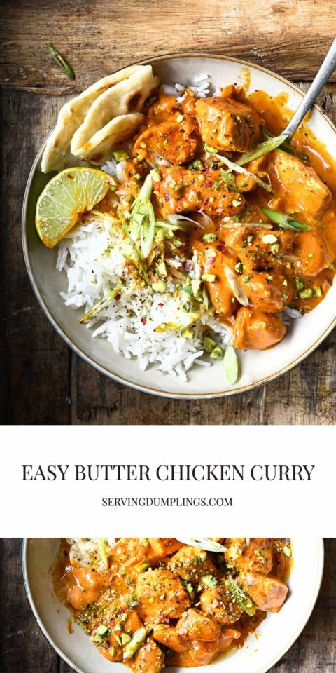 Easy Butter Chicken Curry - Serving Dumplings