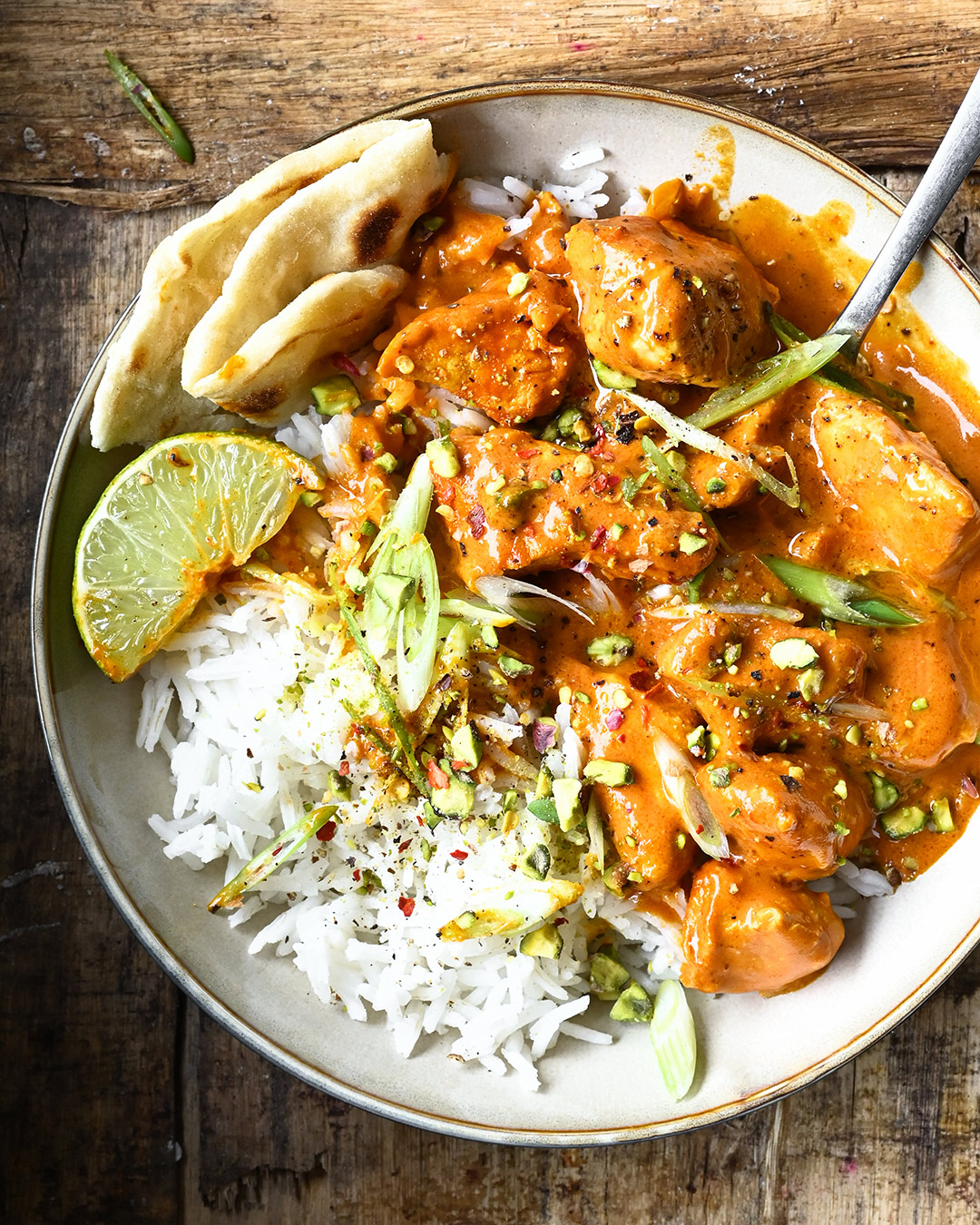 Easy Butter Chicken Curry - Serving Dumplings