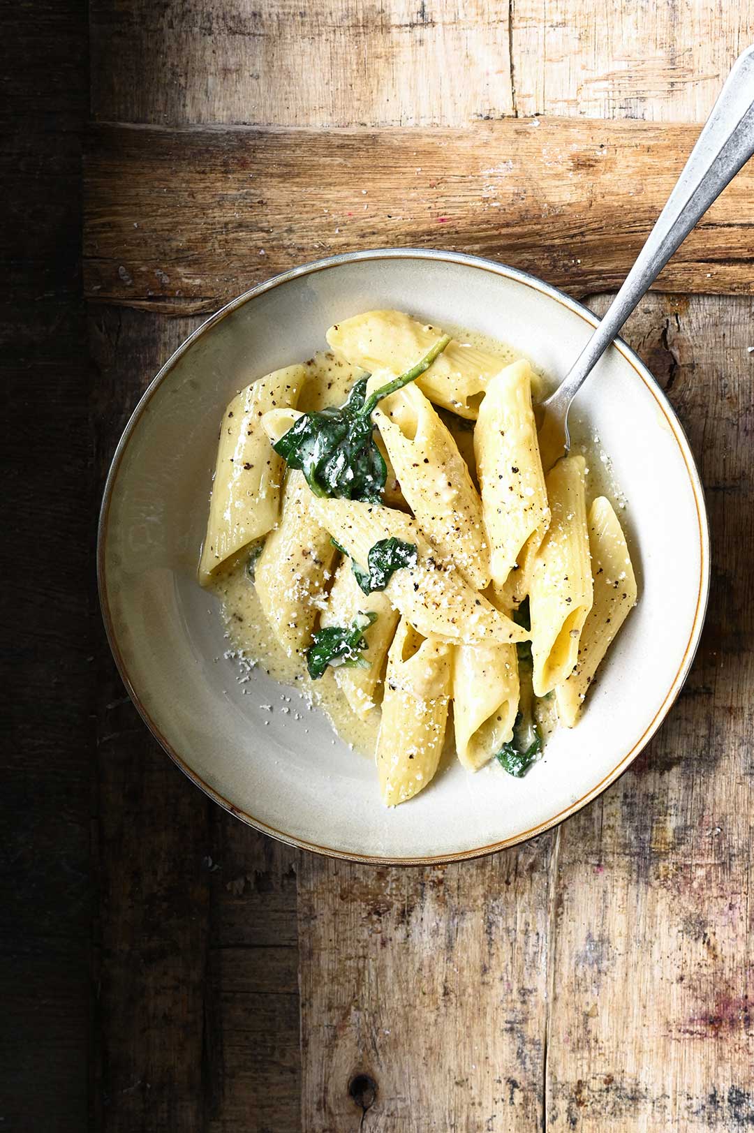 serving dumplings | Parmesan Penne with Spinach