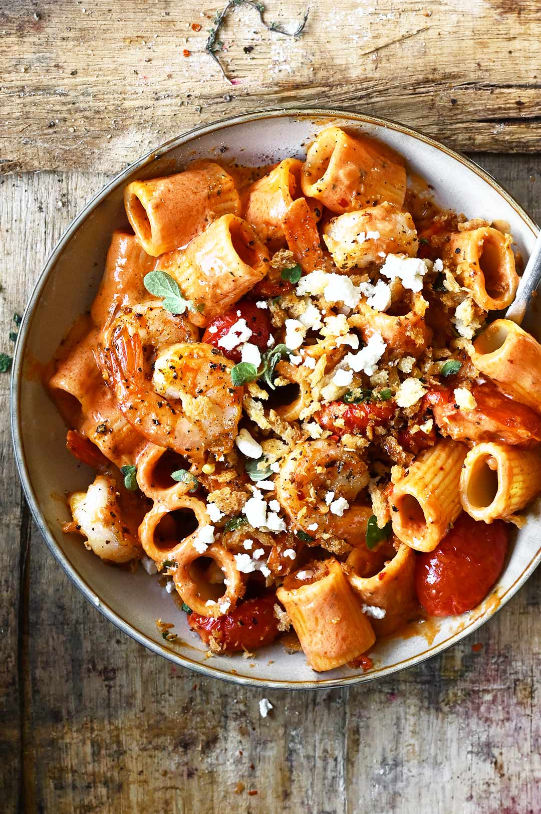 Spicy Shrimp Pasta in Tomato Cream Sauce