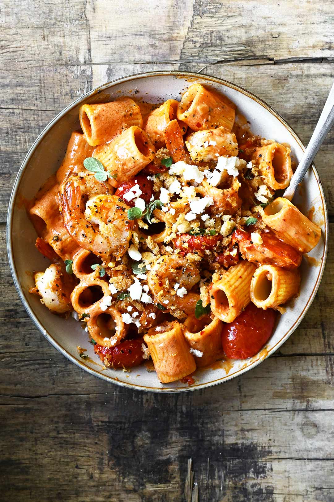 Spicy Shrimp Pasta in Tomato Cream Sauce