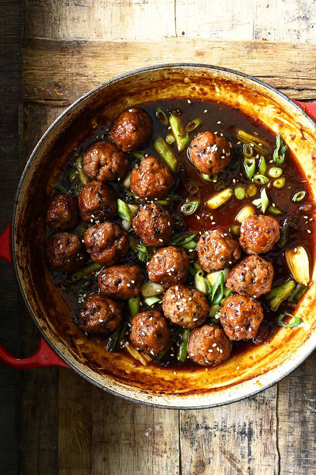 Sticky Garlic Sesame Meatballs