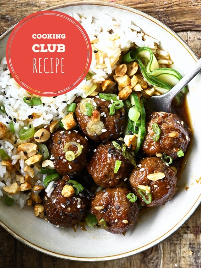 Sticky Garlic Sesame Meatballs