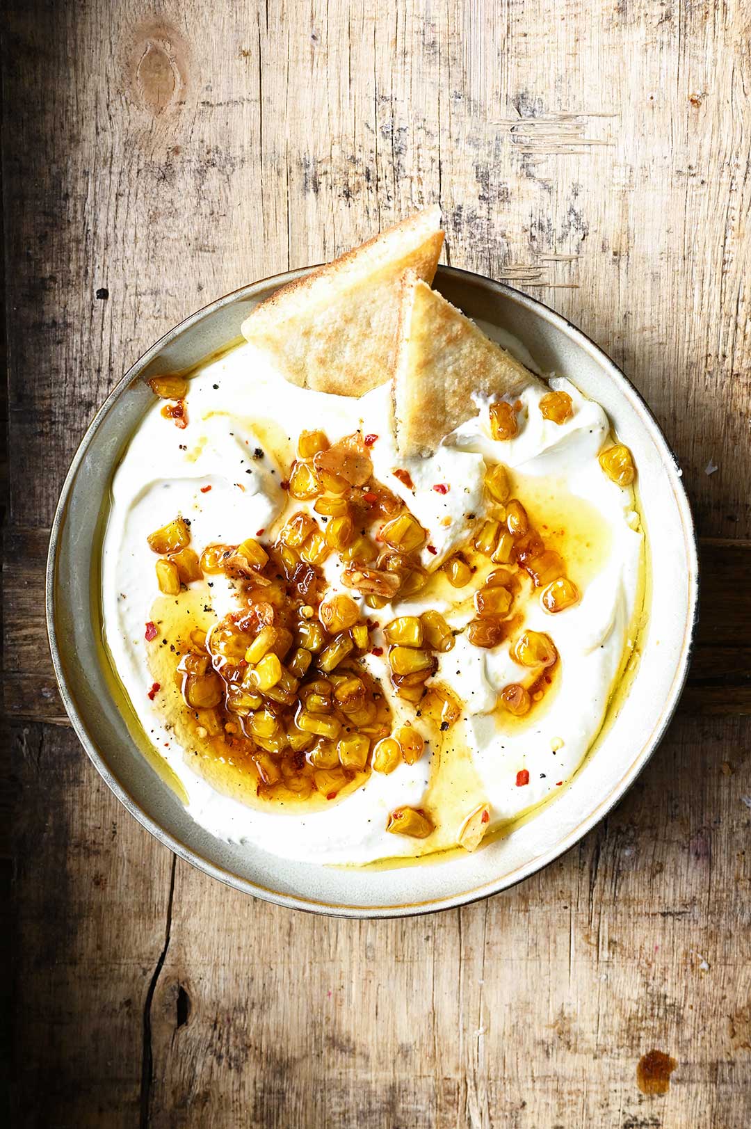 Whipped Feta Dip with Candied Corn
