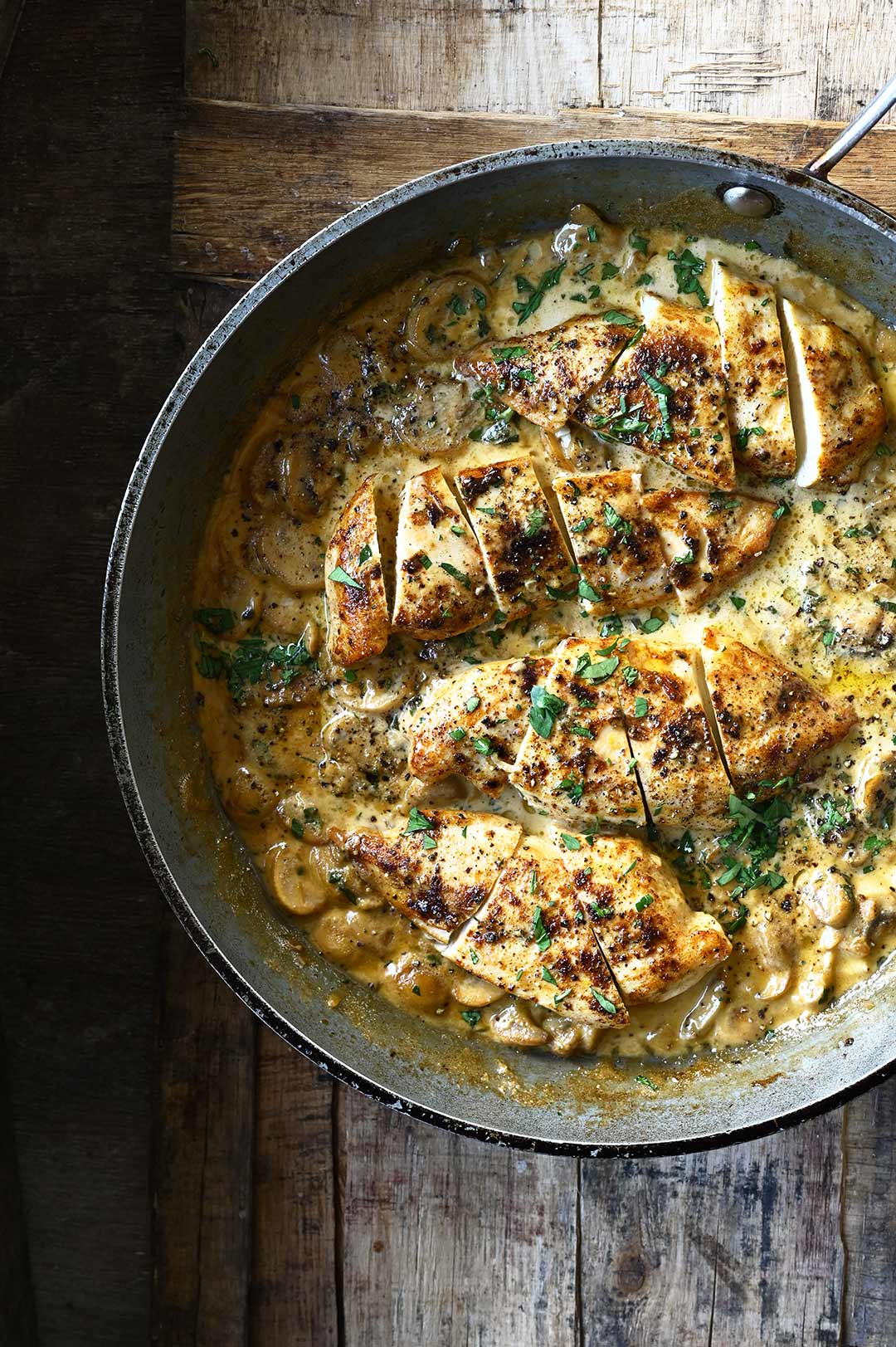 Creamy Drunken Chicken with Mushrooms