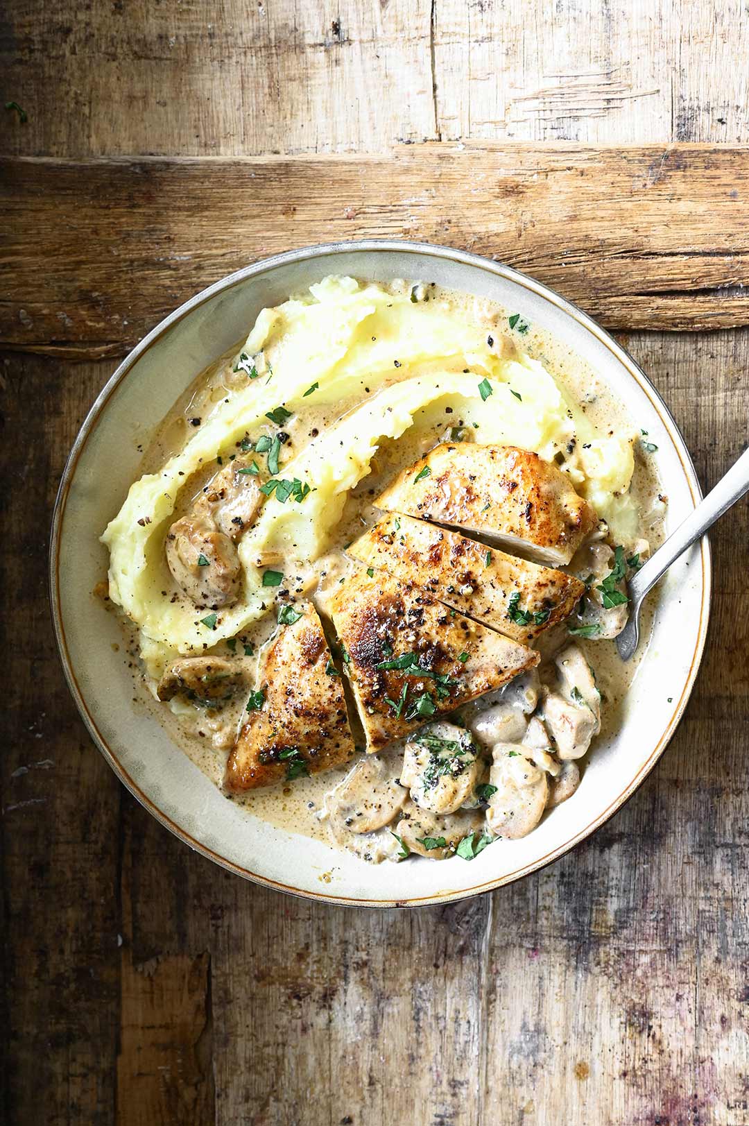 Creamy Drunken Chicken with Mushrooms