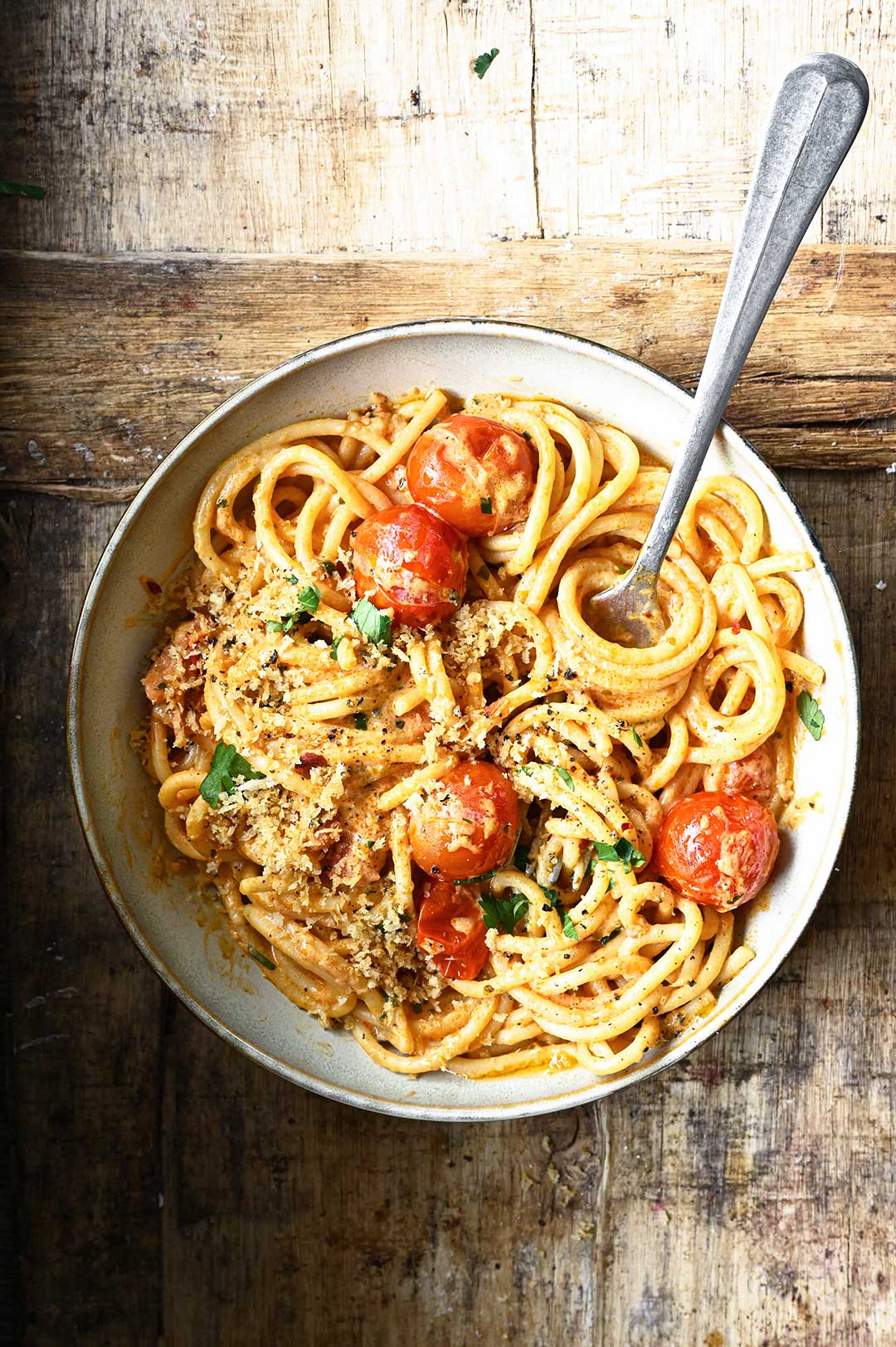 Spicy Tomato and Cream Cheese Spaghetti