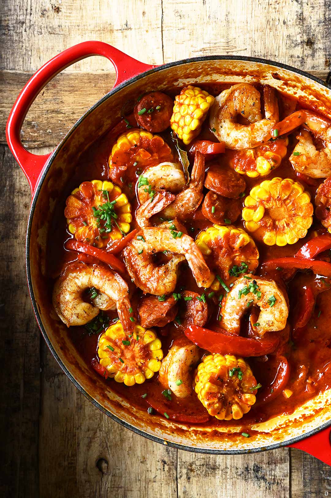 One-Pan Shrimp with Spanish Chorizo and Corn - Serving Dumplings