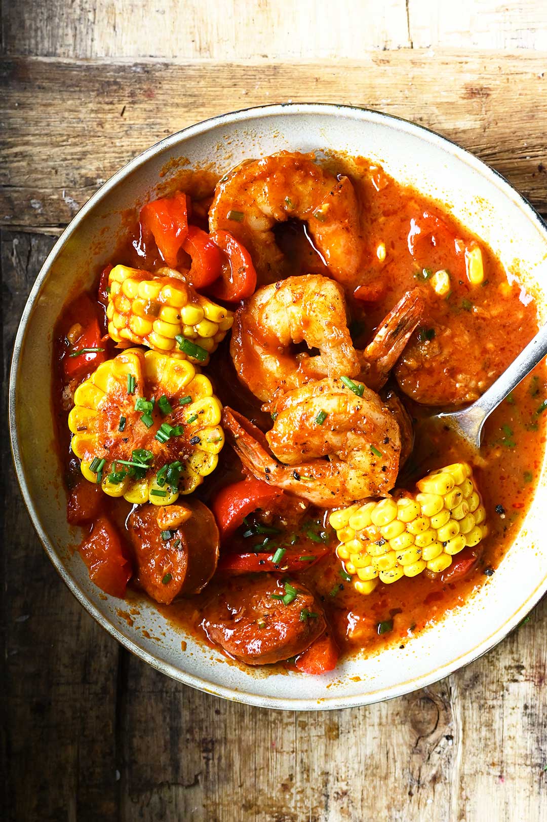 One-pan Spanish Chorizo with Shrimp and Corn