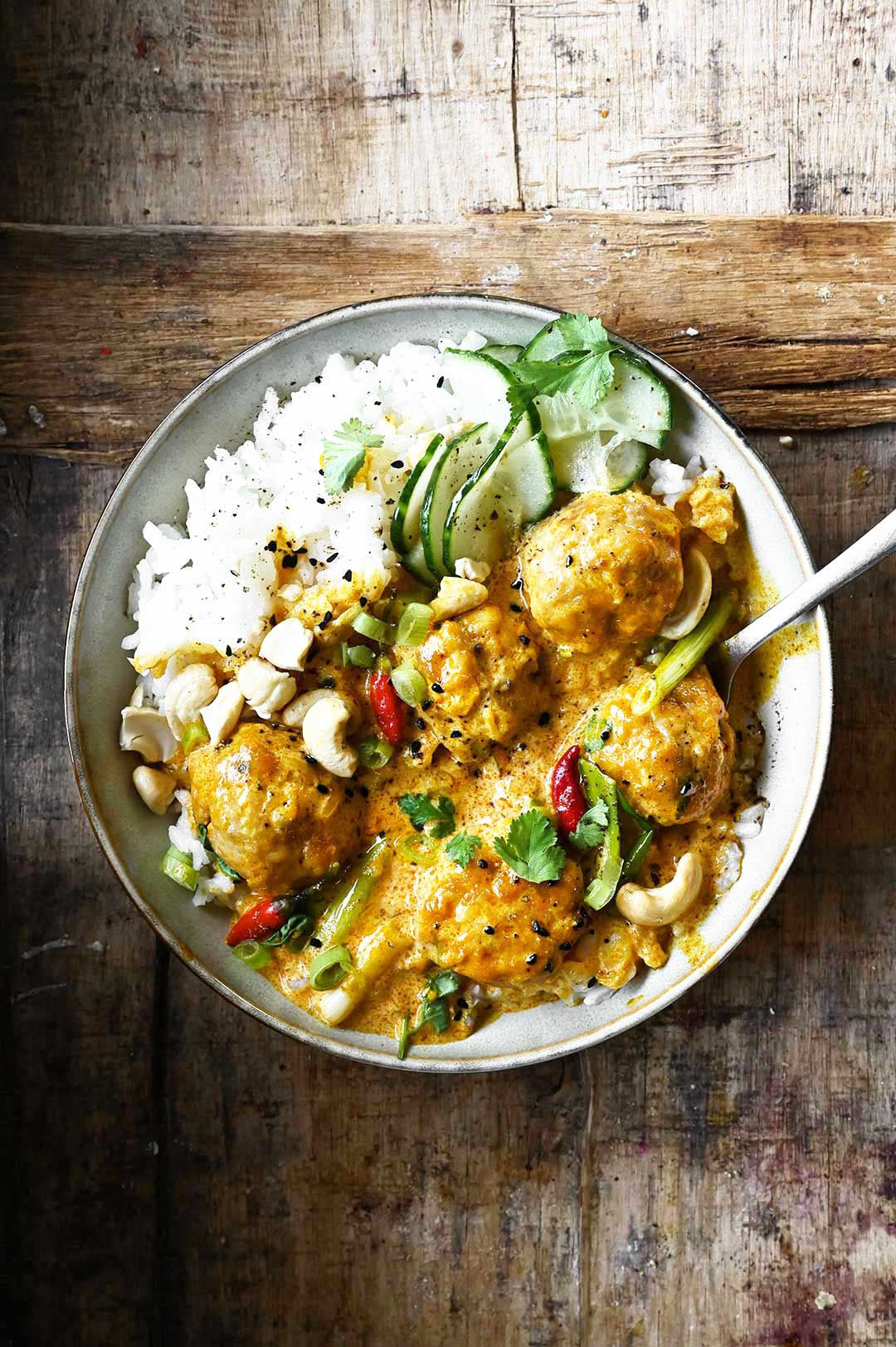 Thai Coconut Curry Chicken Meatballs Thai Coconut Curry Chicken Meatballs