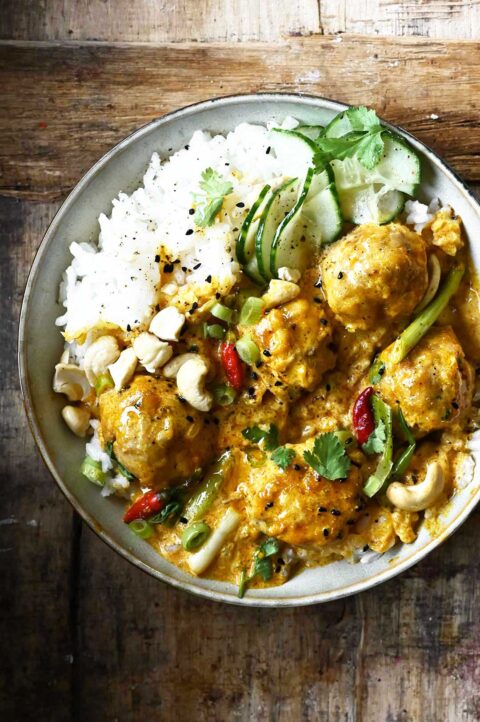 Thai Coconut Curry Chicken Meatballs