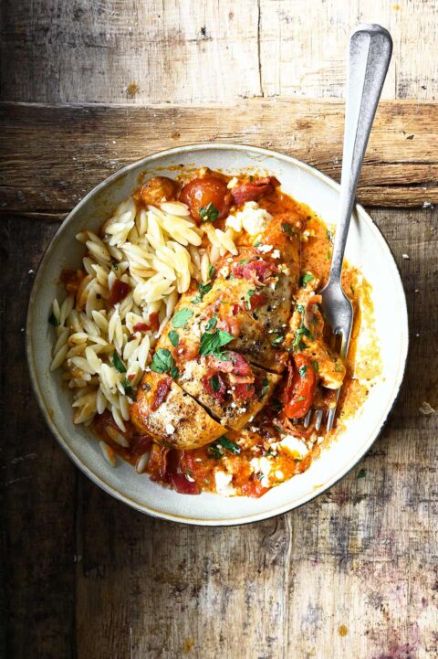 creamy tomato chicken with feta