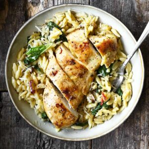 parmesan chicken with orzo