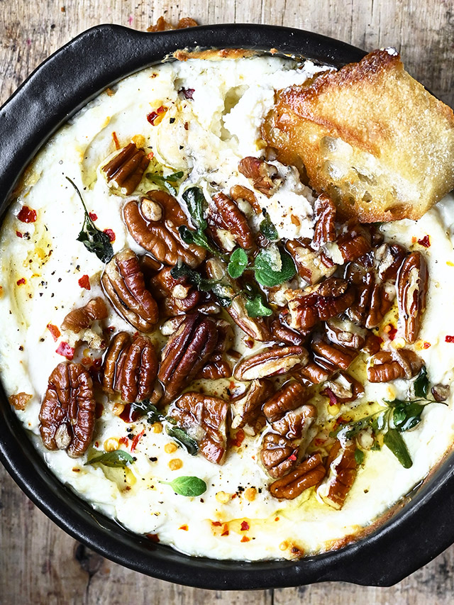 Baked Ricotta Dip with Pecans