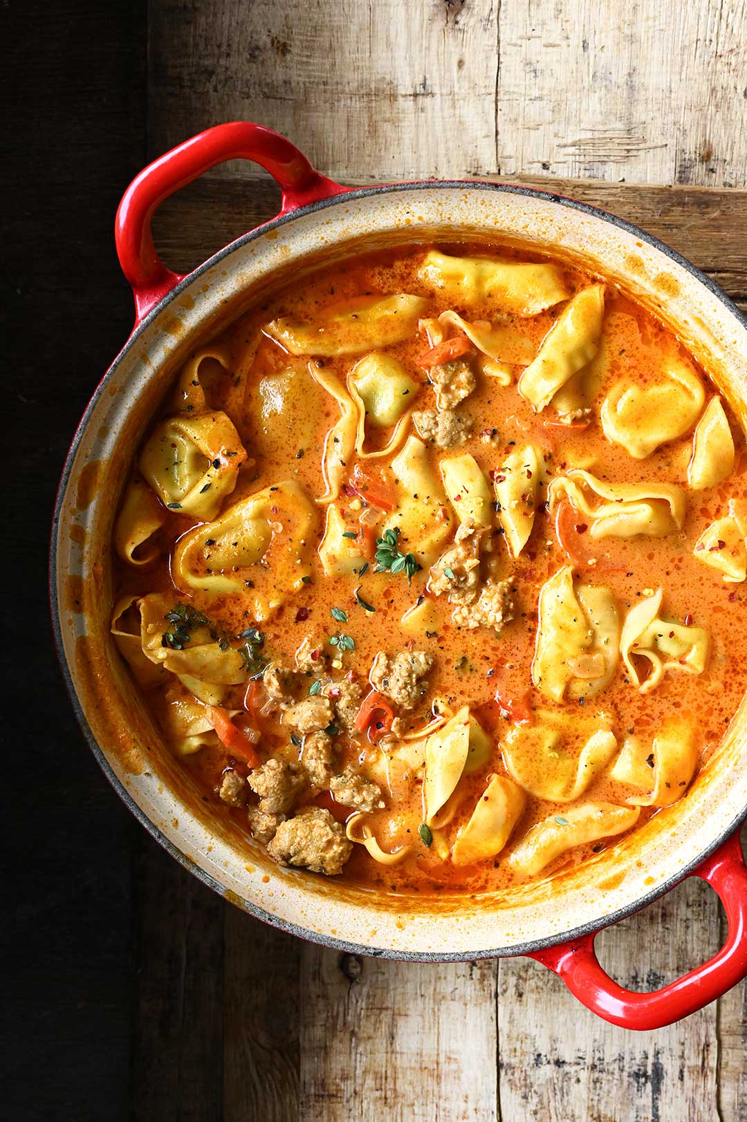 creamy tortellini soup with sausage