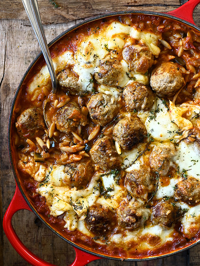 baked meatballs with orzo