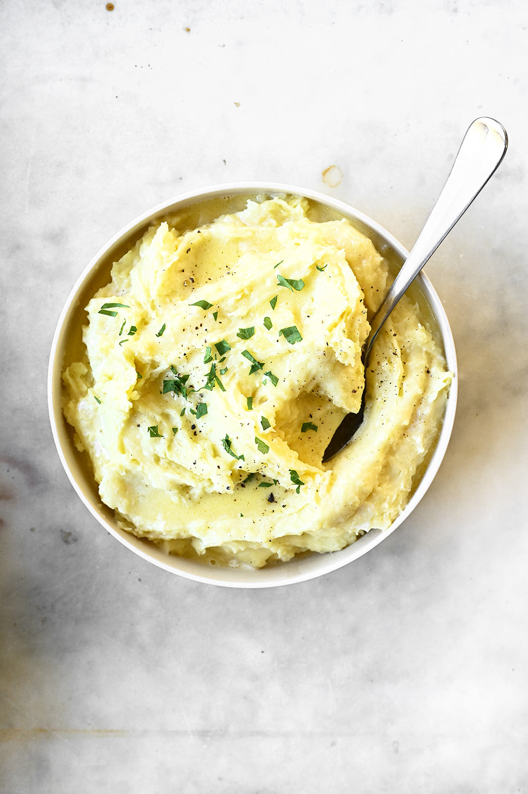 Buttery Mashed Potatoes - Serving Dumplings