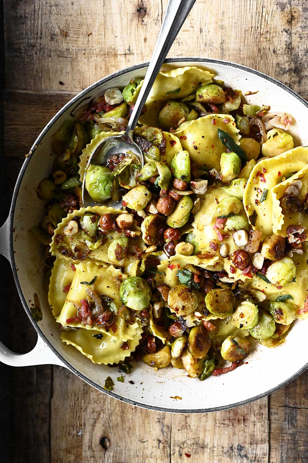 cheese ravioli with sautéed brussels sprouts cheese ravioli with sautéed brussels sprouts