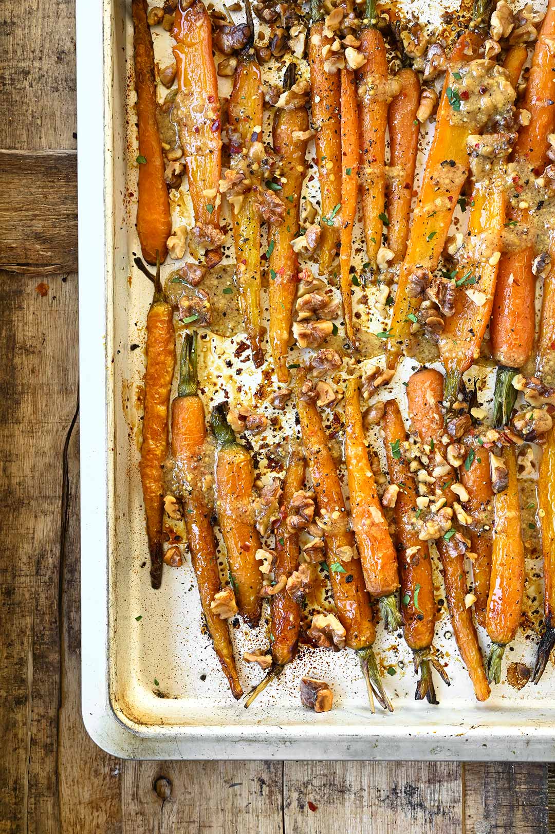 roasted carrots with mustard miso dressing