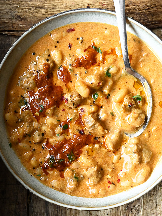 Creamy Bean Soup with Italian Sausage