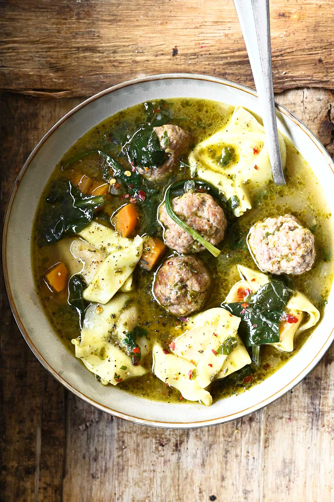 easy meatball tortellini soup