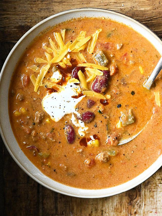 Creamy Beef Taco Soup