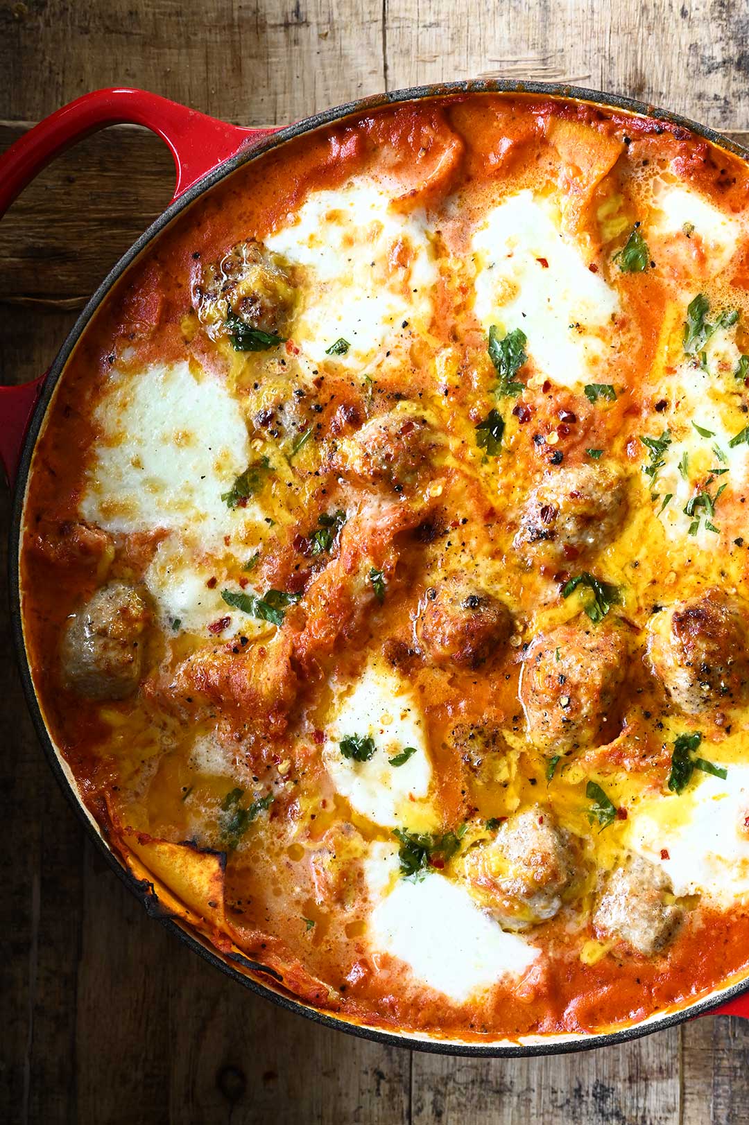 One Pot Lasagna with Meatballs one pot lasagna with meatballs