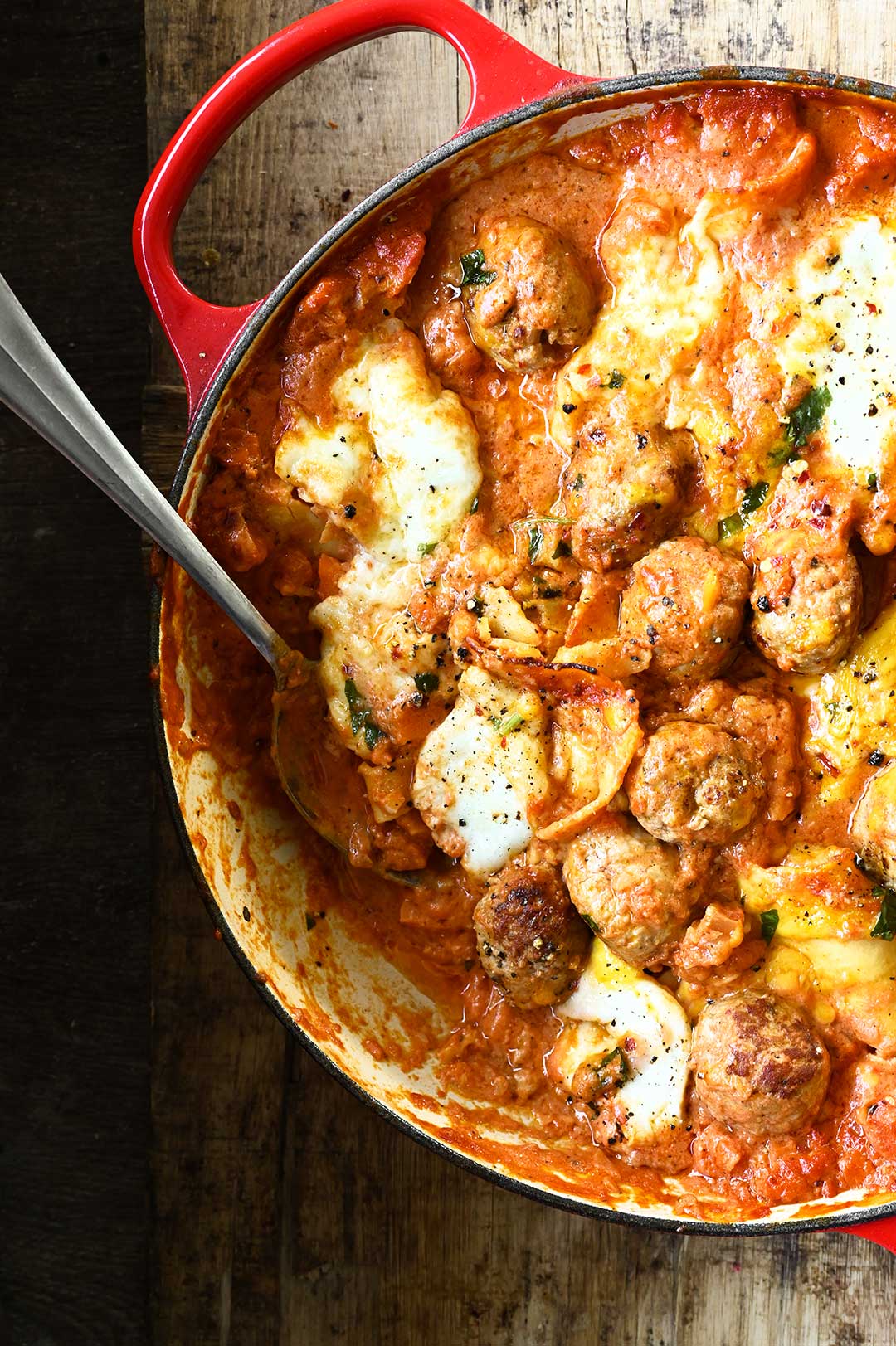 one pot lasagna with meatballs