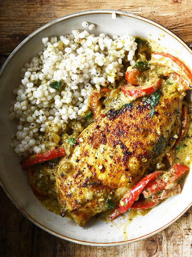 Pesto Chicken with Peppers