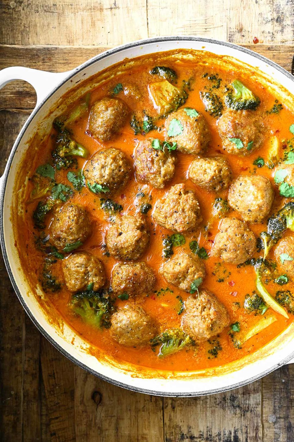 Coconut Gochujang Chicken Meatballs Serving Dumplings