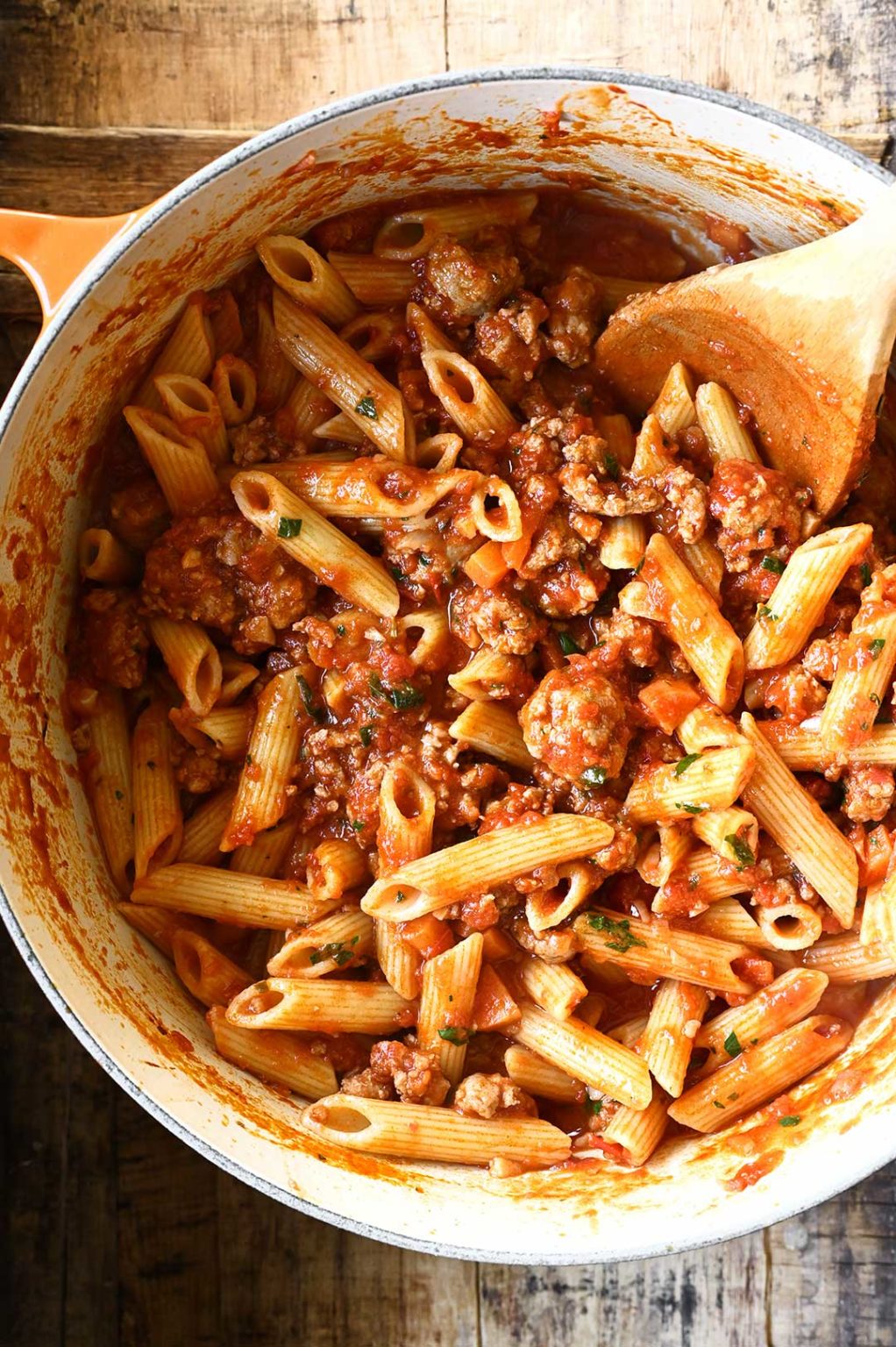 Italian Sausage Ragu Serving Dumplings