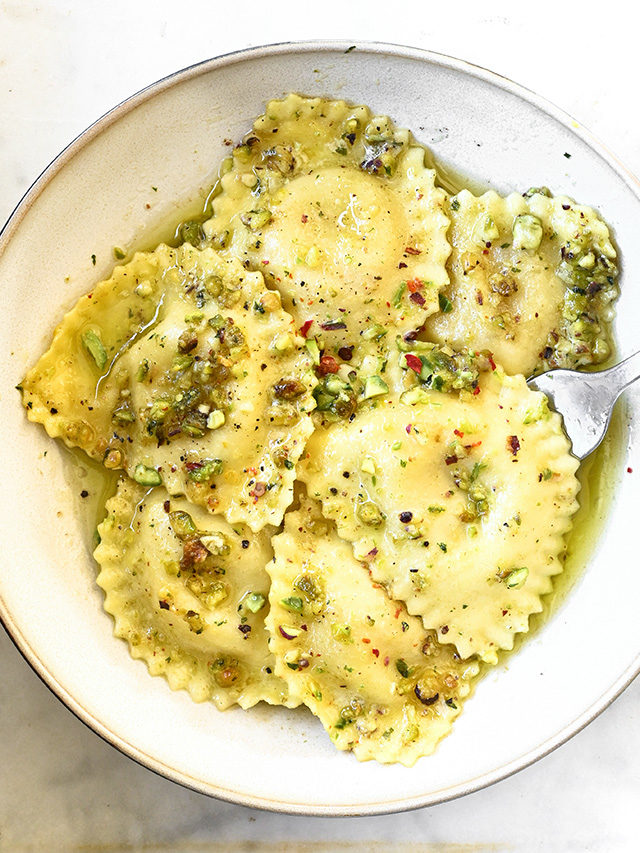 Ravioli with Pistachio Pesto