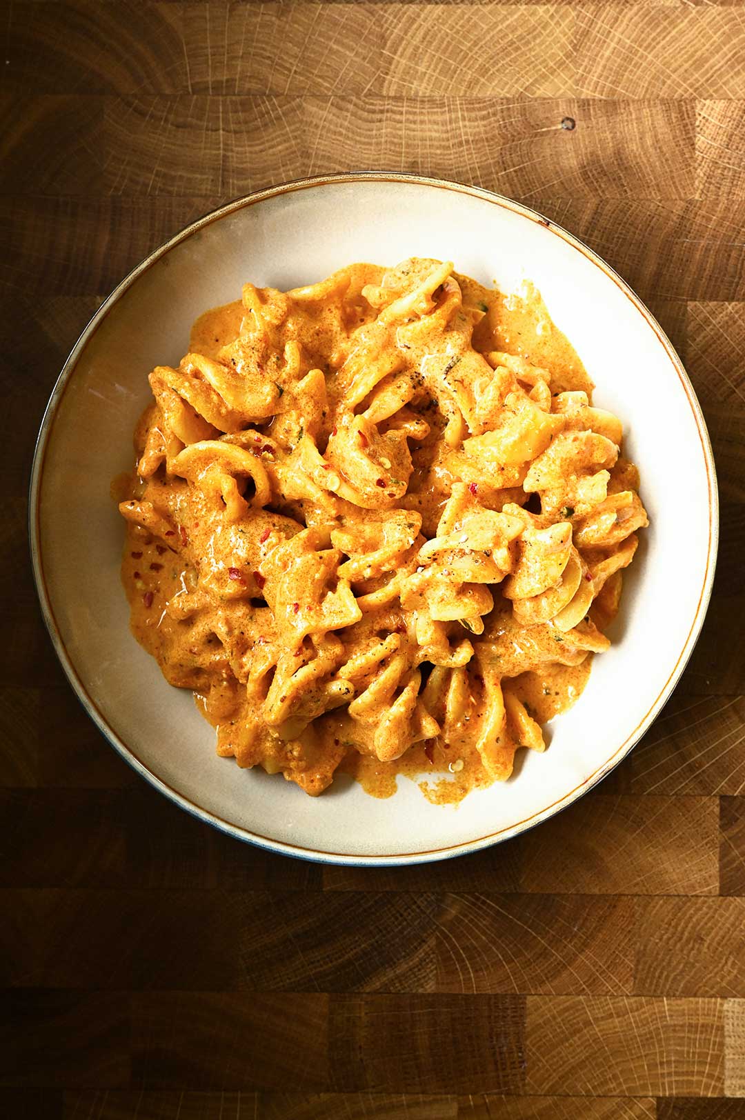 Red Pesto Mascarpone Pasta - Serving Dumplings