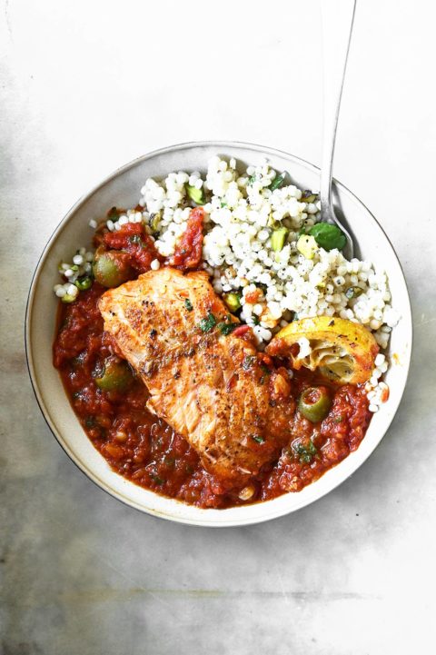 Spicy Moroccan Salmon with Pistachio Couscous spicy moroccan salmon