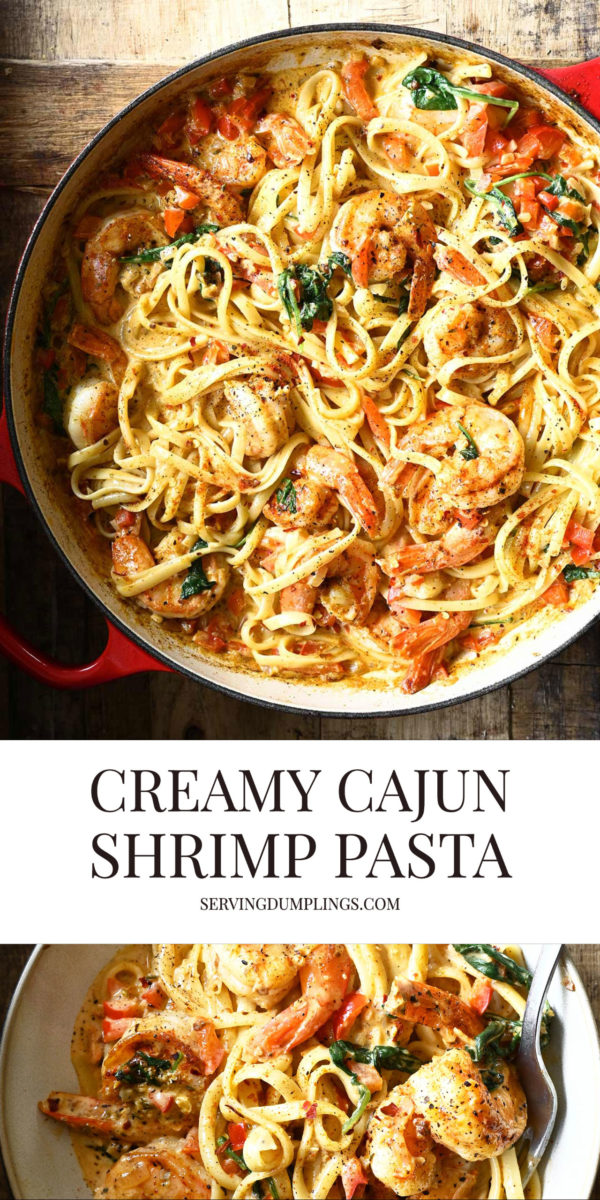 Creamy Cajun Shrimp Pasta - Serving Dumplings