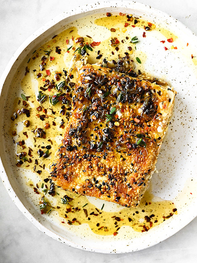 Fried Feta with Sesame and Spicy Honey