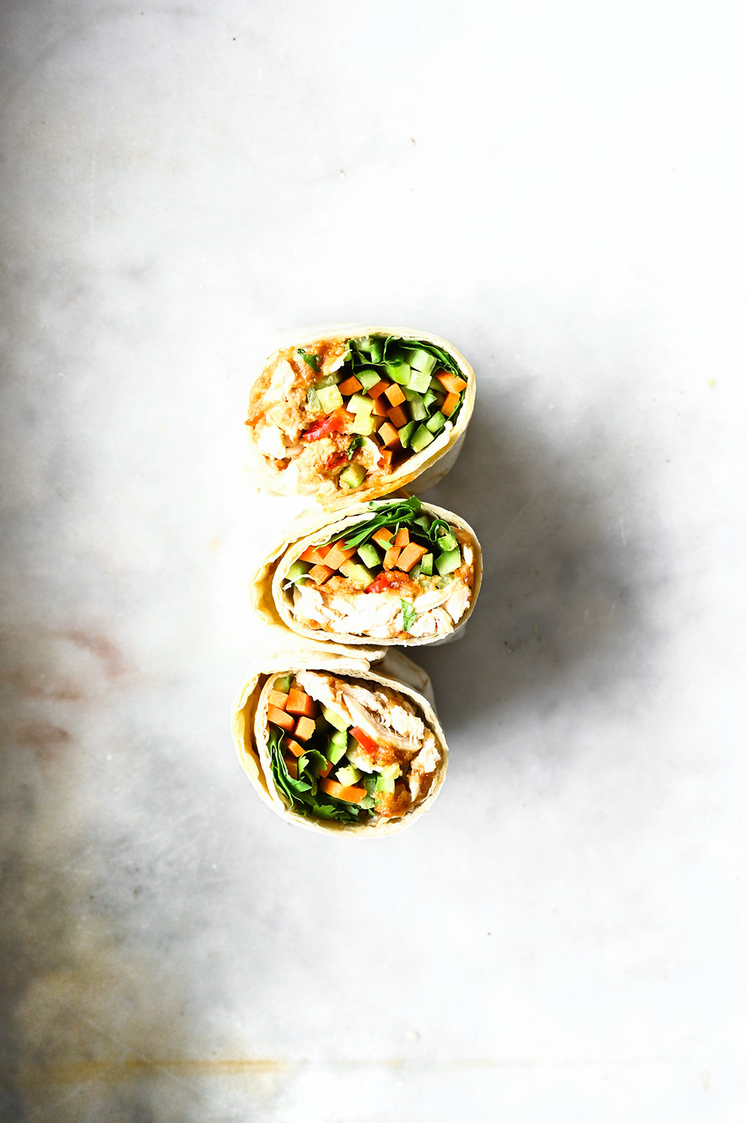 peanut chicken wraps