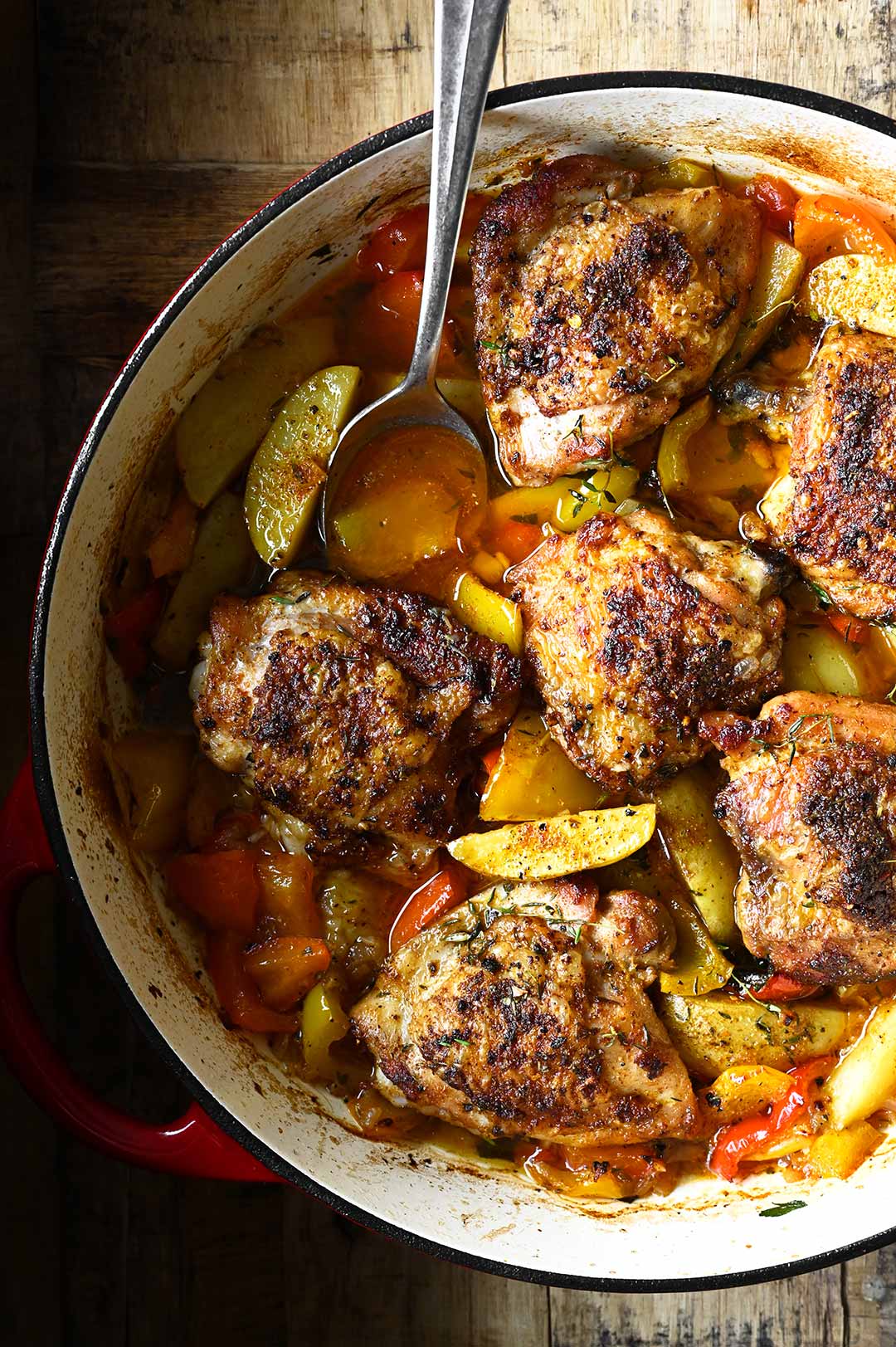 braised cajun chicken with potatoes