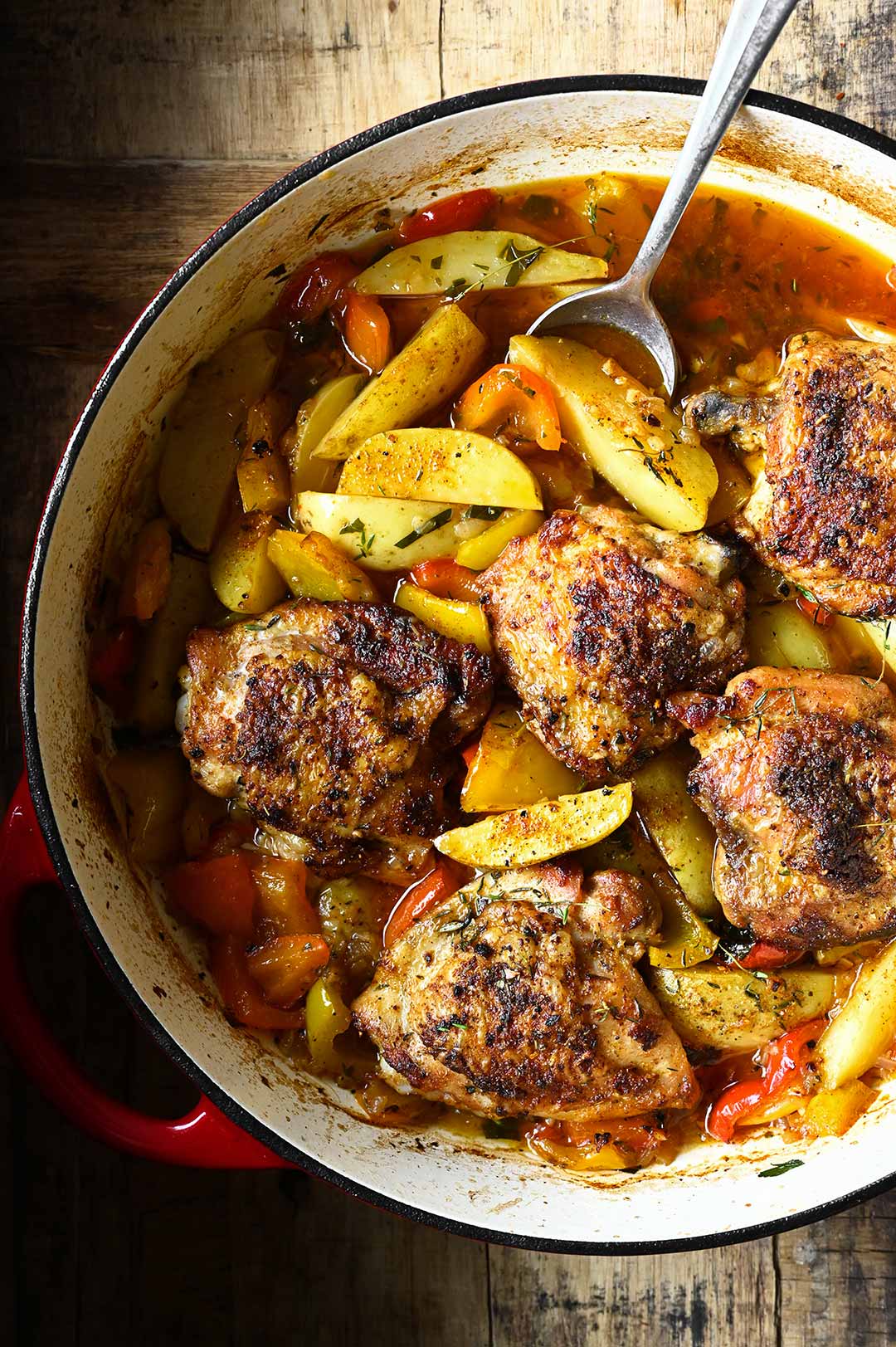 braised cajun chicken with potatoes