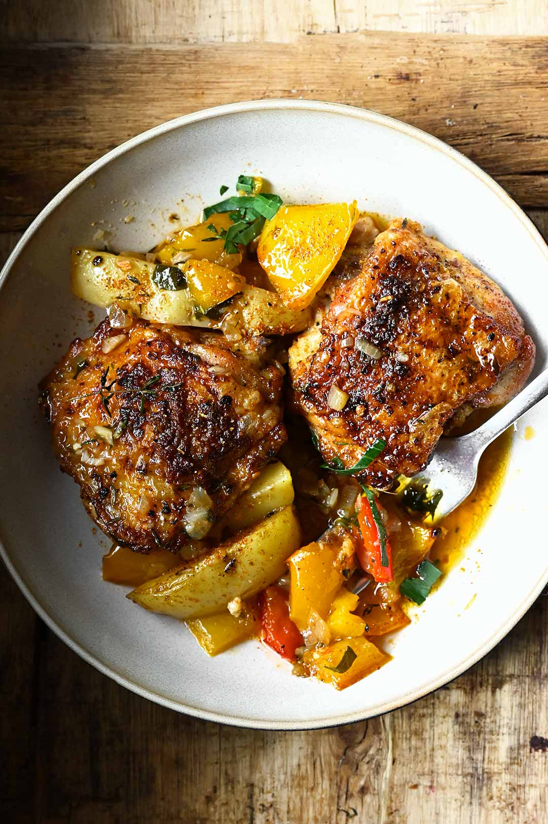 braised cajun chicken with potatoes