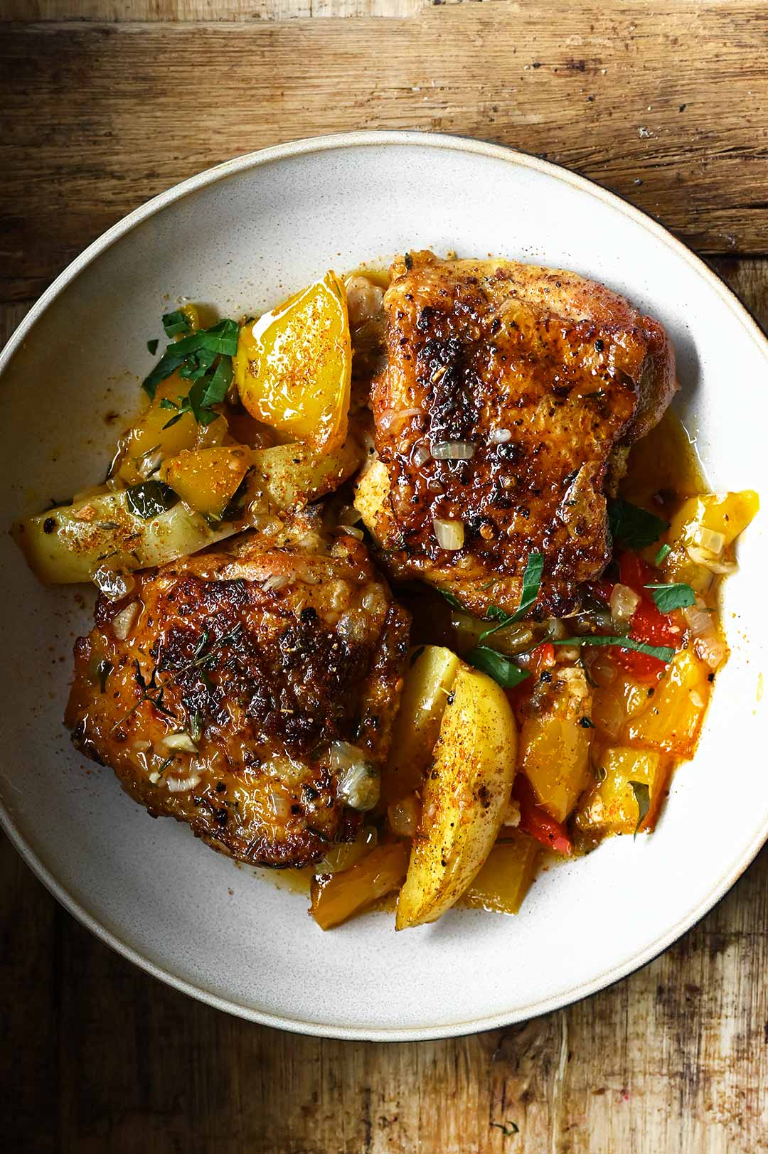 braised cajun chicken with potatoes