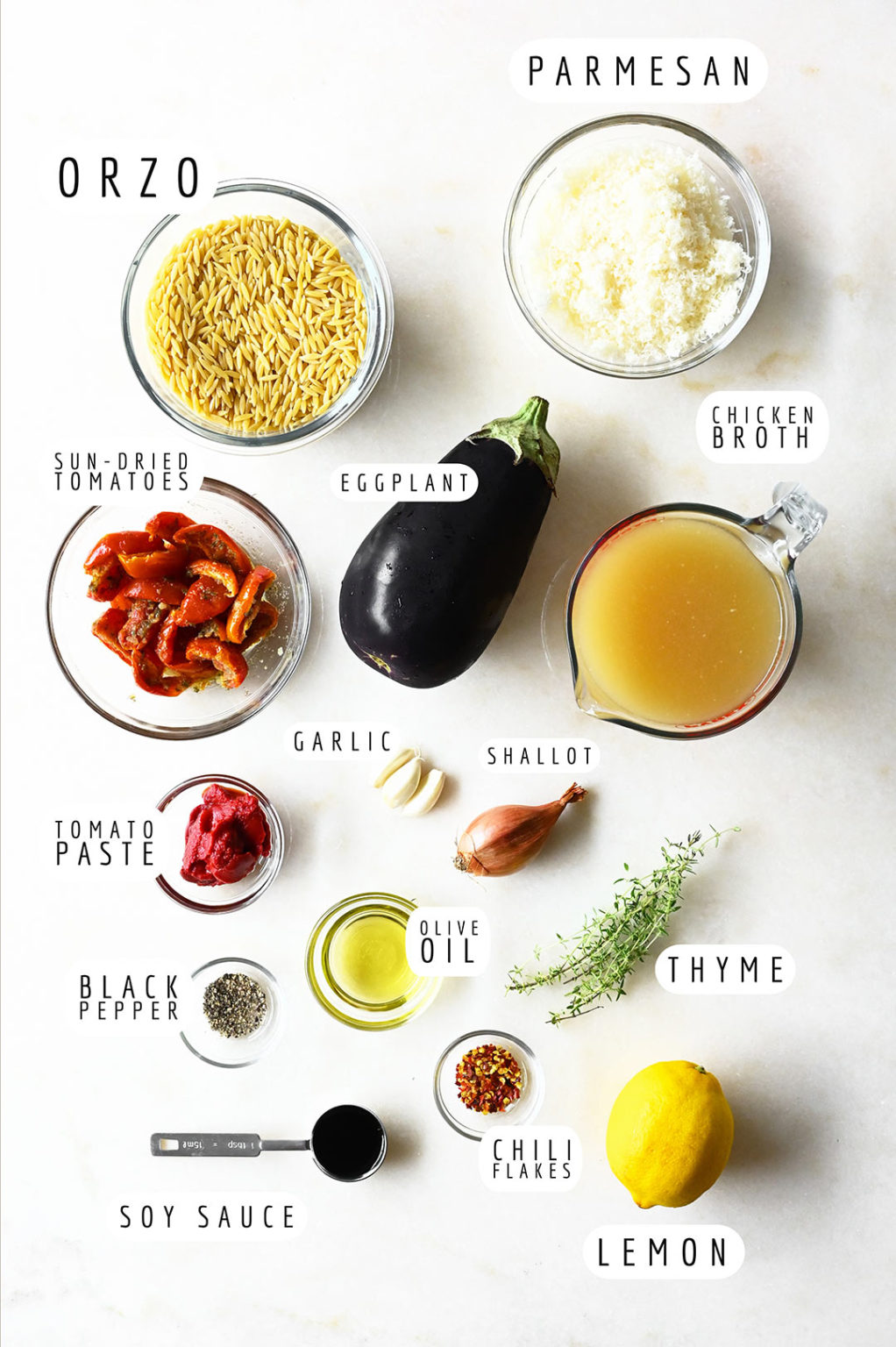 One Pot Eggplant Parmesan Orzo Serving Dumplings