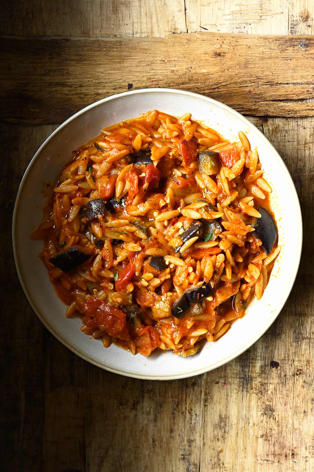 one pot eggplant parmesan orzo