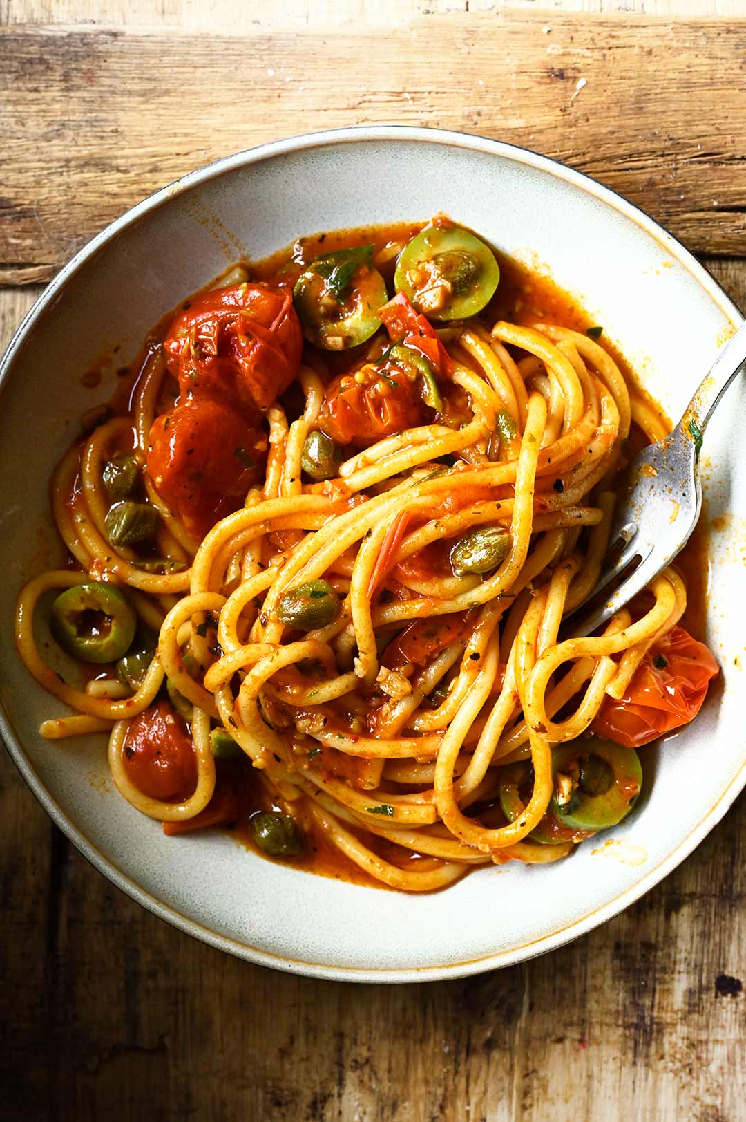 Greek Style Spaghetti - Serving Dumplings