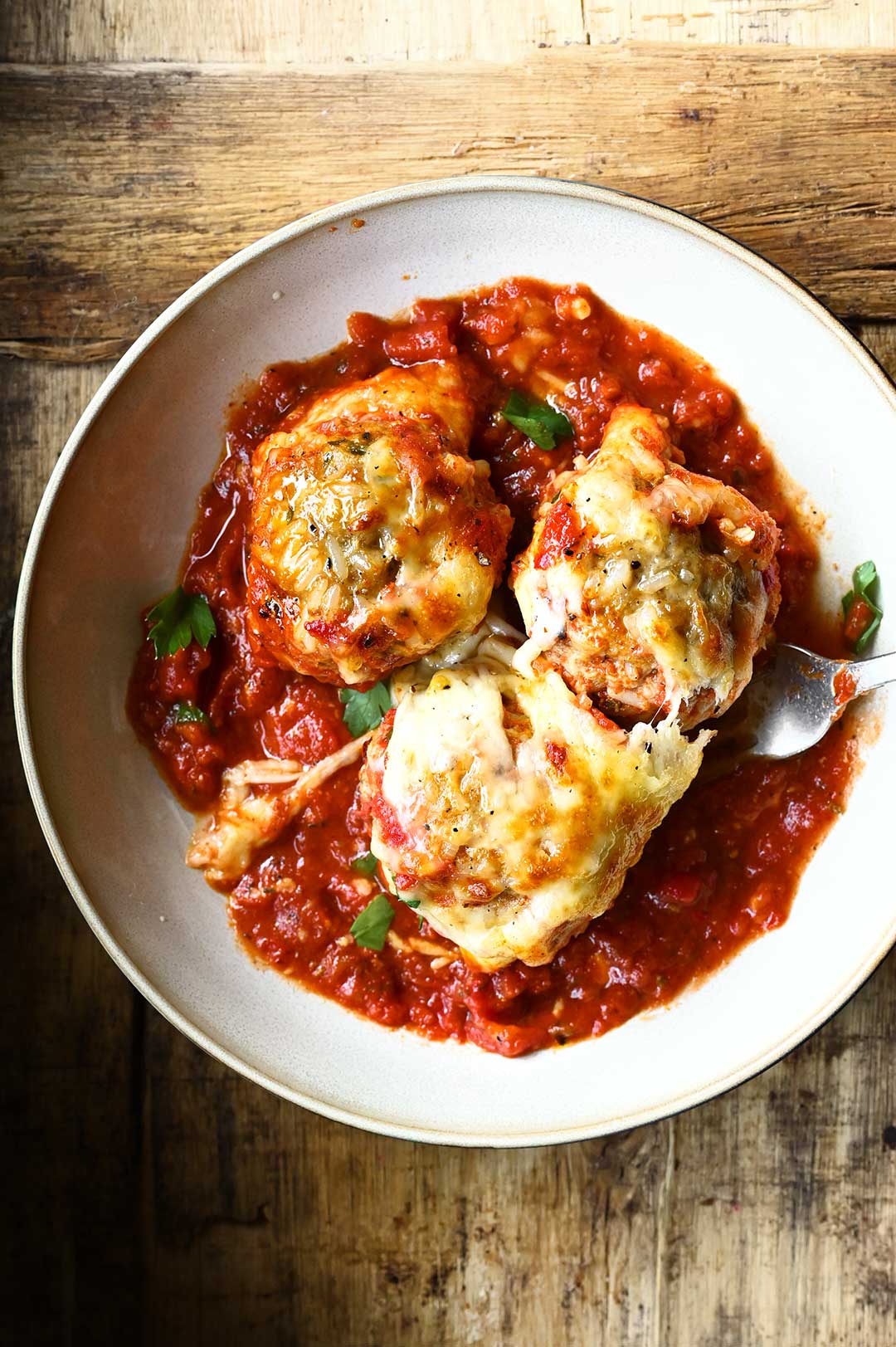 Cheesy Baked Rice Meatballs Serving Dumplings