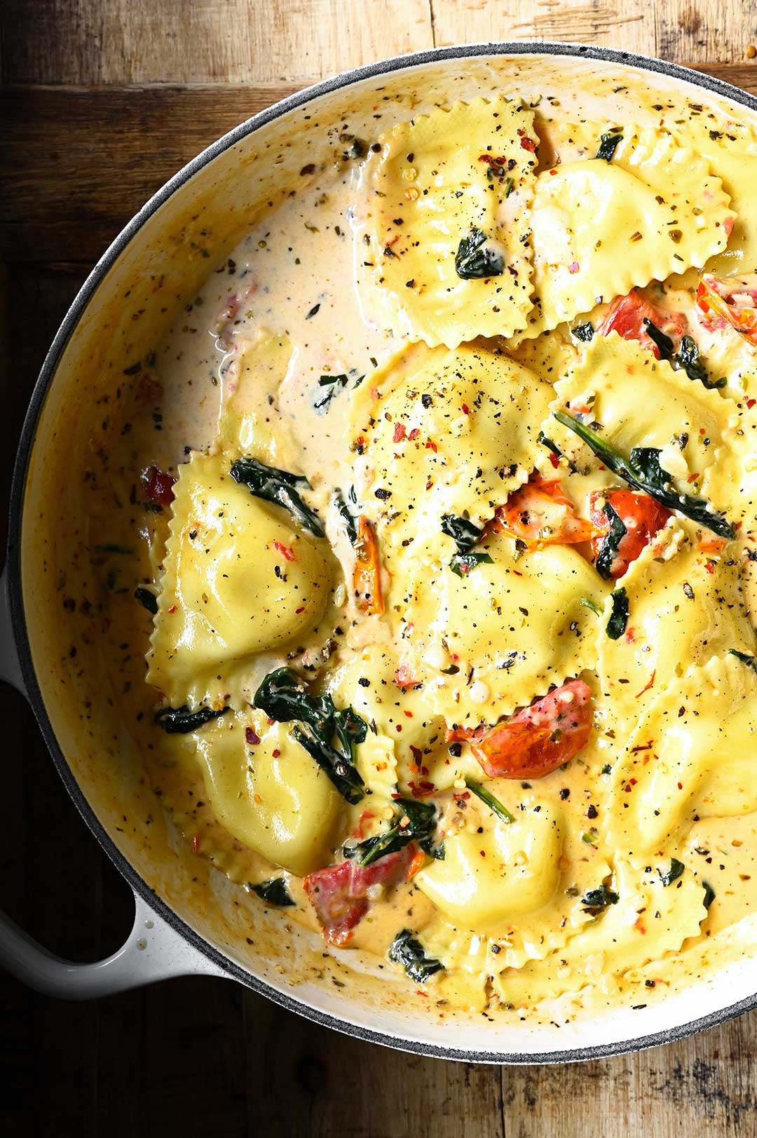 creamy tuscan ravioli